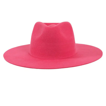 rancher pink fedora felt front view