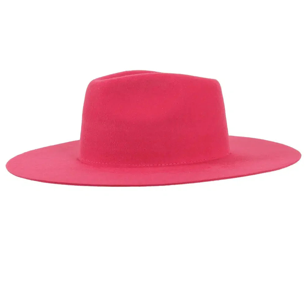 rancher pink fedora felt side view