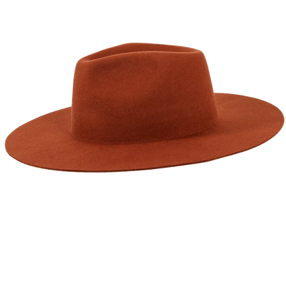 rancher coral fedora hat side view
