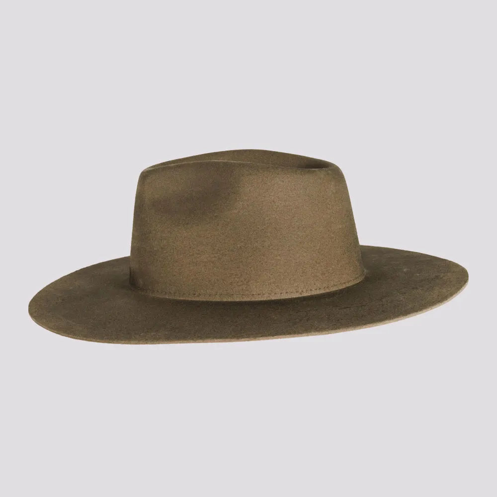 Rancher Dirty Mushroom Fedora Felt Hat American Hat Makers Side View