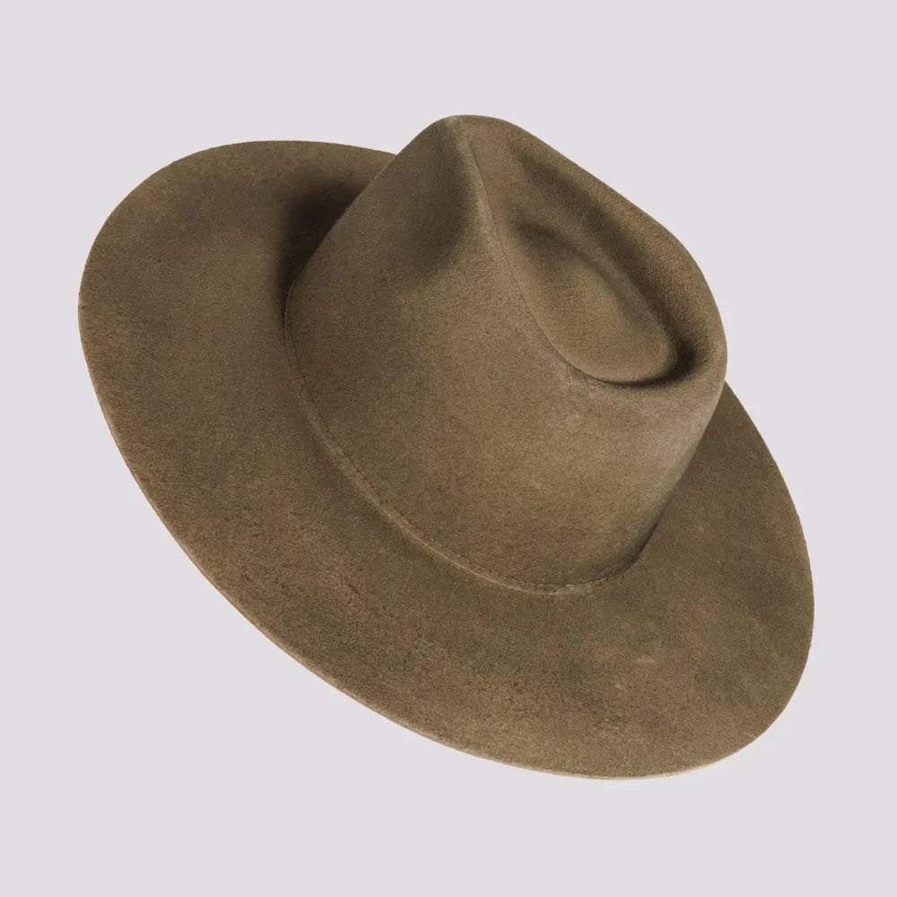 Rancher Dirty Mushroom Fedora Felt Hat American Hat Makers Top View