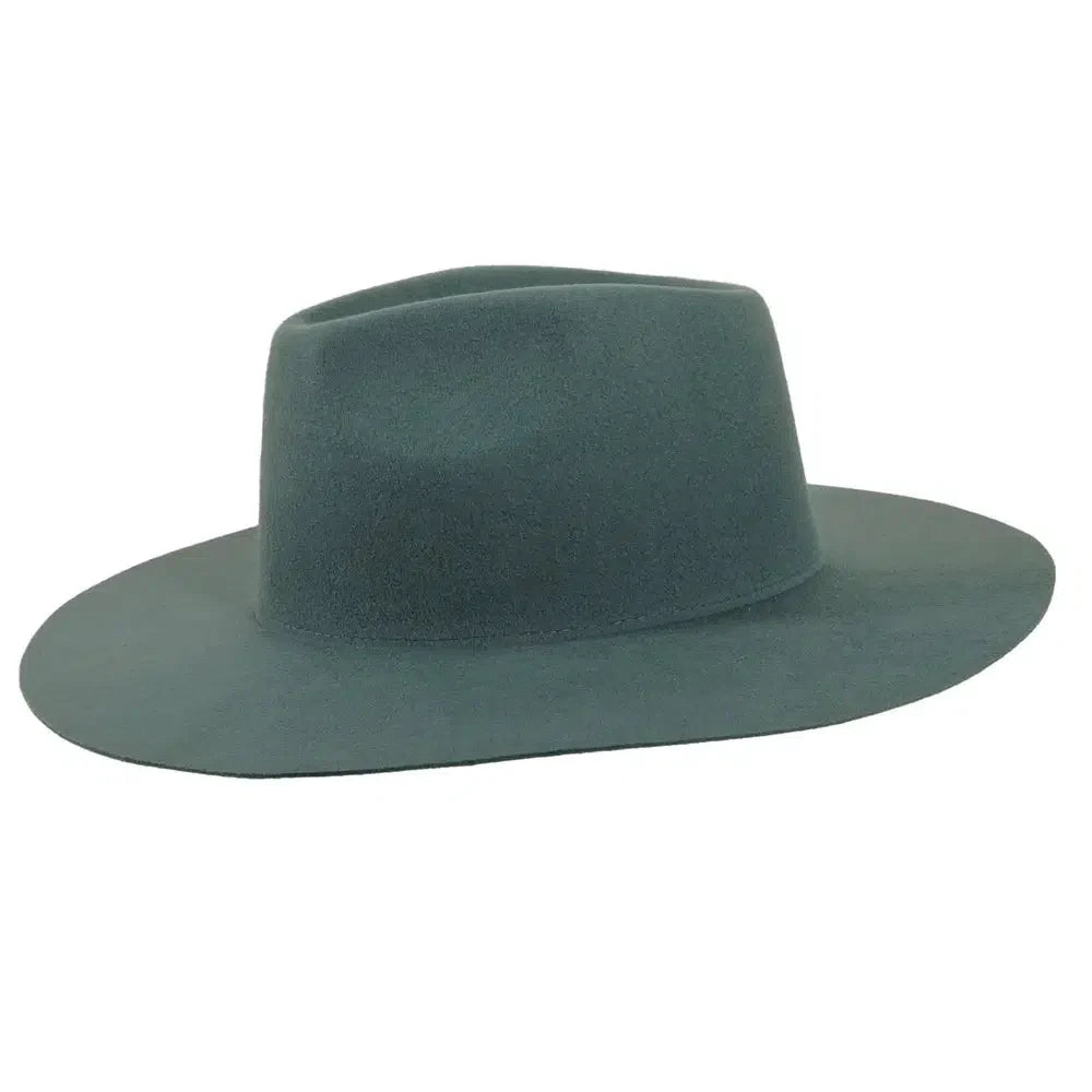 rancher green fedora felt side view