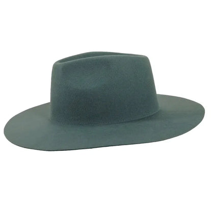 rancher green fedora felt side view