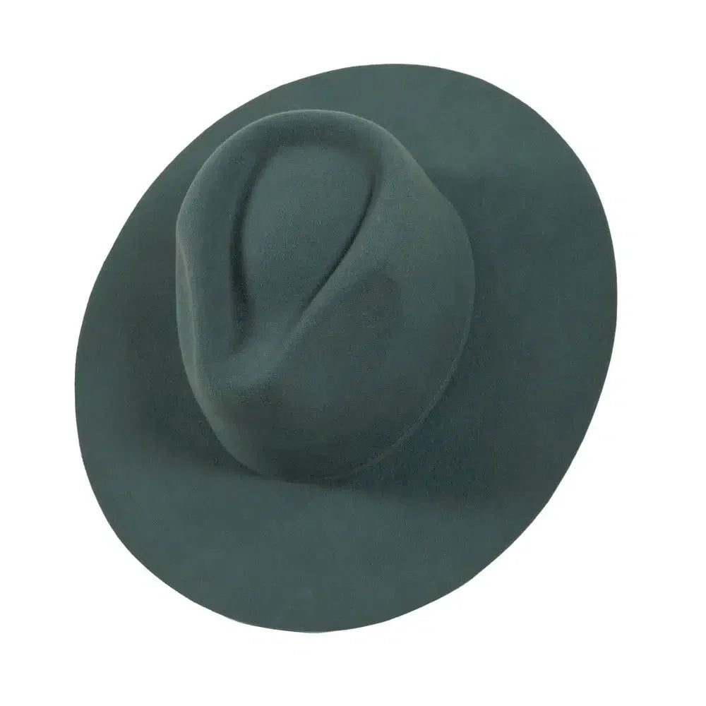 rancher green fedora felt front top view