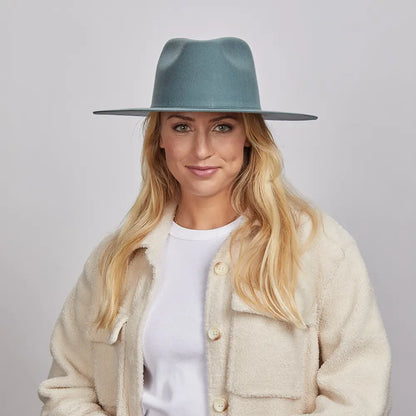Rancher | Womens Wide Brim Felt Fedora Hat