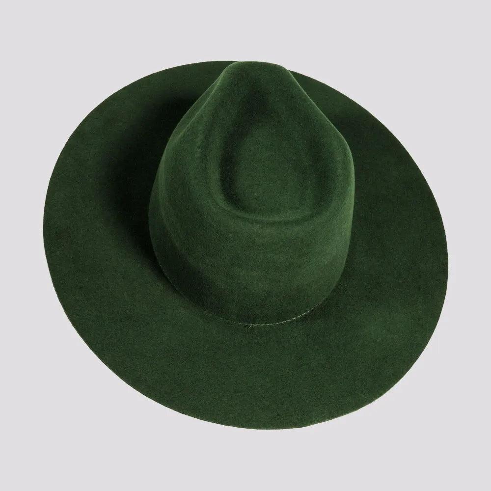 Rancher Olive Fedora Felt Hat American Hat Makers Top View