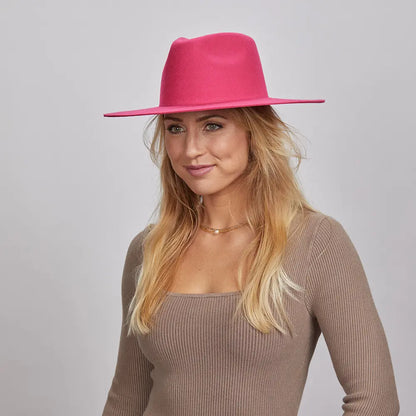 Rancher | Womens Wide Brim Felt Fedora Hat
