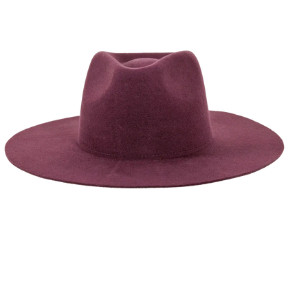 rancher plum fedora hat front view