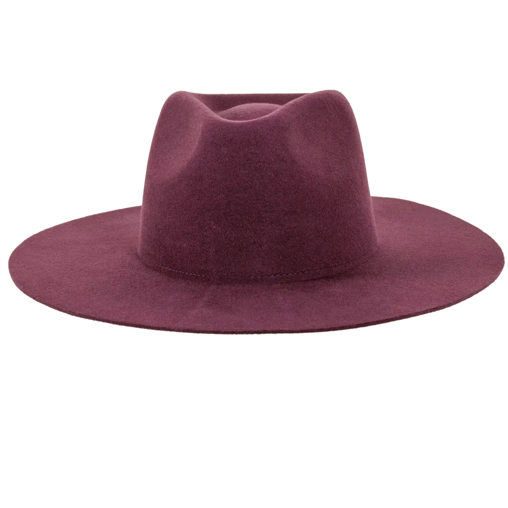 rancher plum fedora hat front view