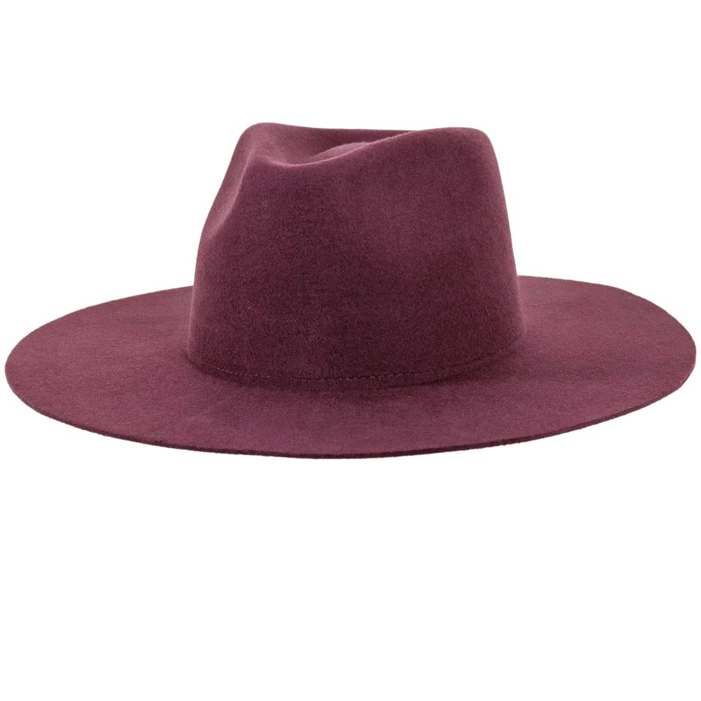 rancher plum fedora hat angled view