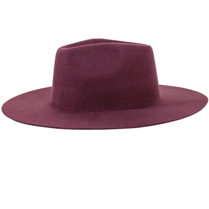 rancher plum fedora hat side view