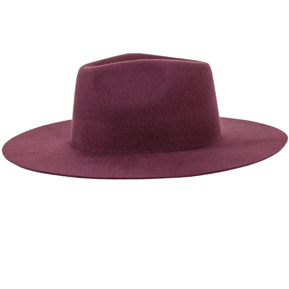 rancher plum fedora hat side view