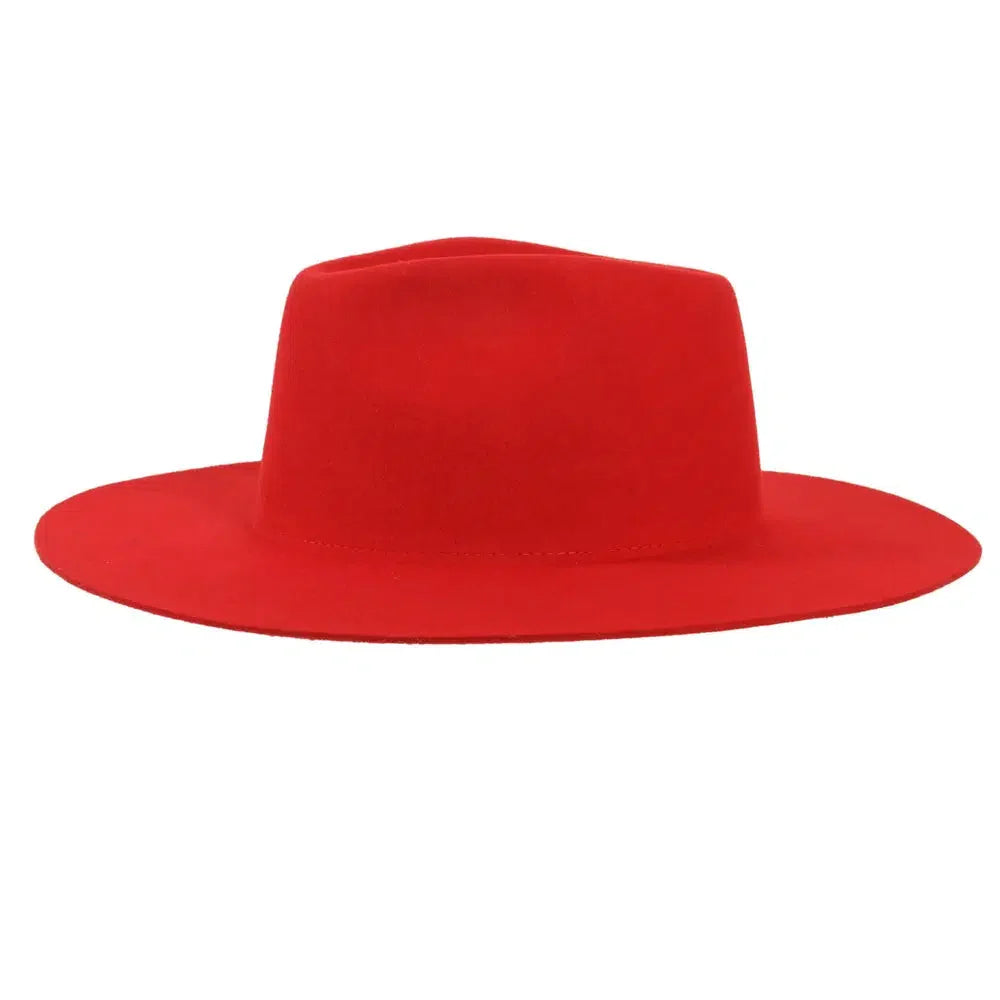 womens rancher red fedora hat side view