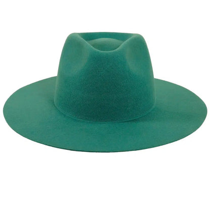 womens rancher teal fedora hat front view