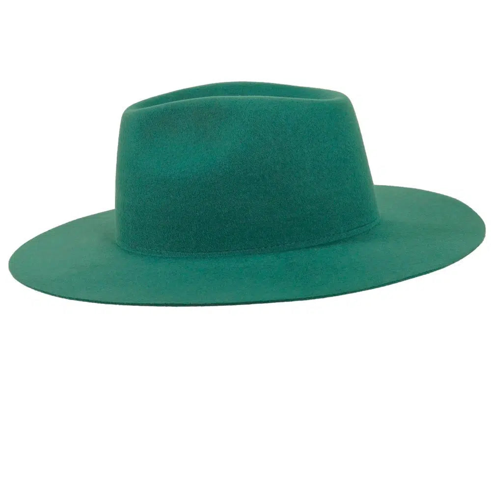 womens rancher teal fedora hat side view