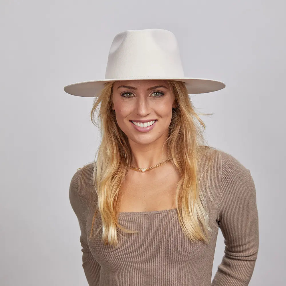 Rancher | Womens Wide Brim Felt Fedora Hat