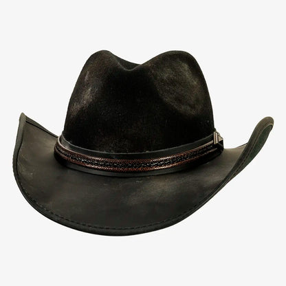 Reckless | Mens Genuine Leather and Wool Felt Western Cowboy Hat
