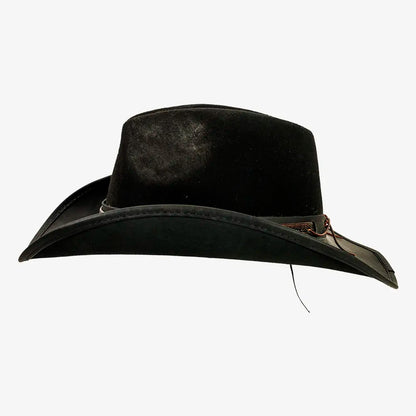 Reckless | Mens Genuine Leather and Wool Felt Western Cowboy Hat