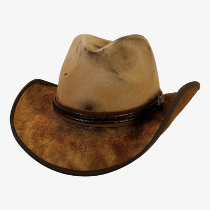 Reckless | Mens Genuine Leather and Wool Felt Western Cowboy Hat
