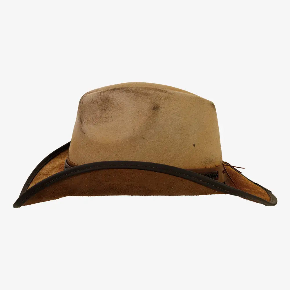 Reckless | Mens Genuine Leather and Wool Felt Western Cowboy Hat