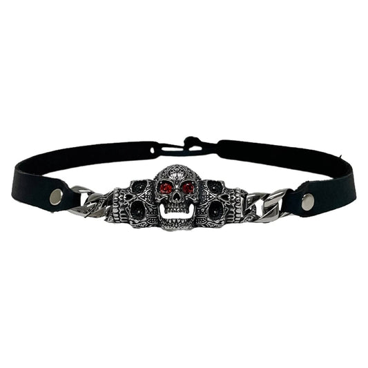 Red Eye Skull Black Leather Band by American Hat Makers