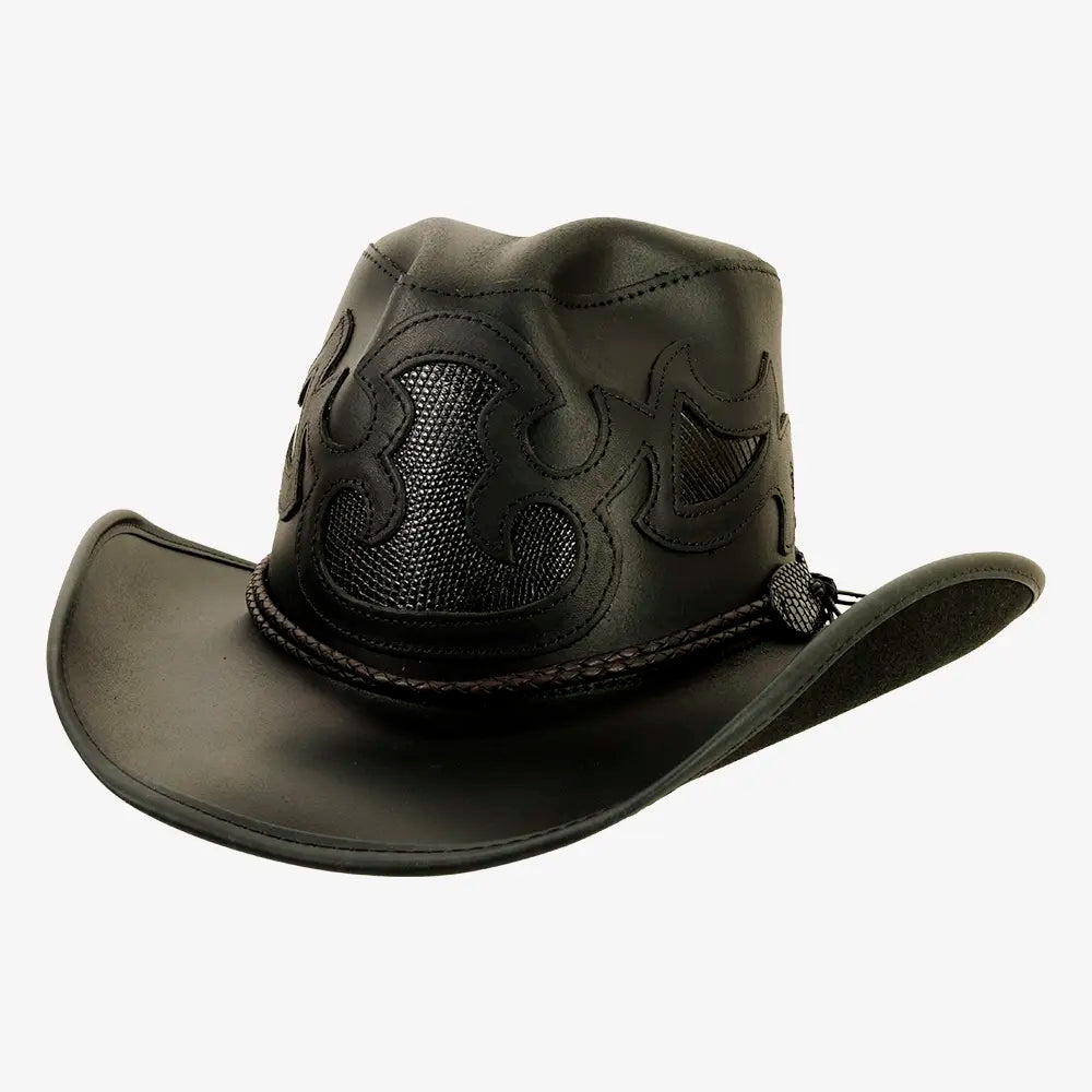 Renegade | Womens Pinch Front Curled Western Leather Cowgirl Hat