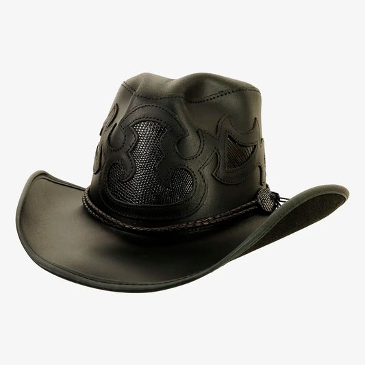 Renegade | Womens Pinch Front Curled Western Leather Cowgirl Hat