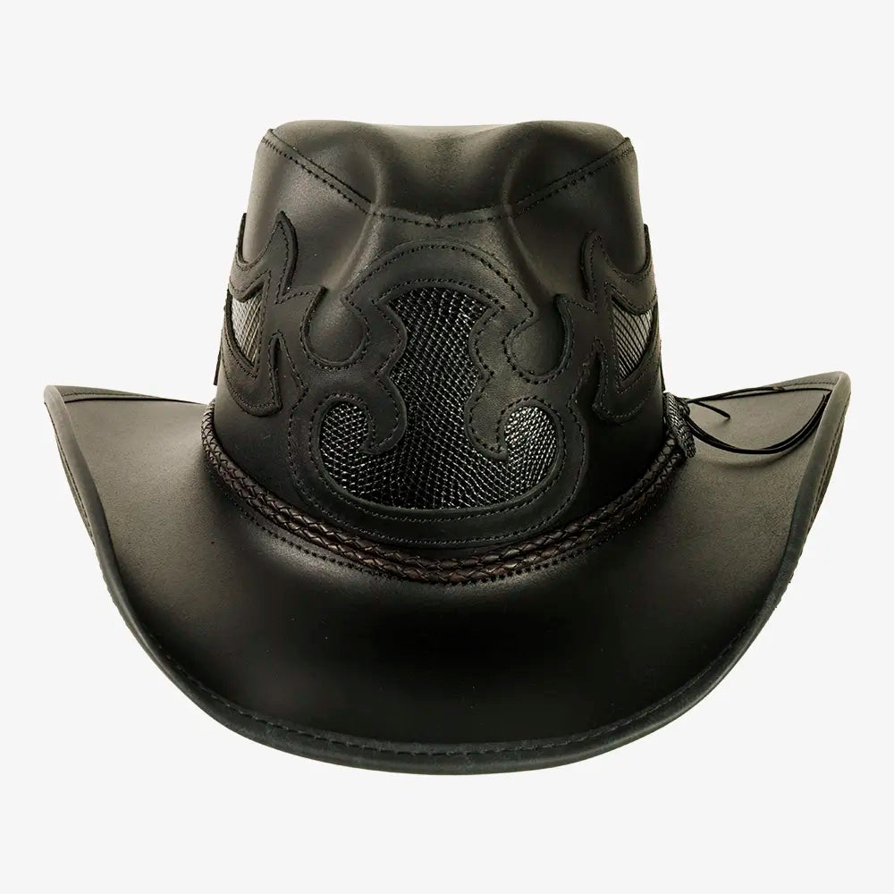 Renegade | Mens Pinch Front Curled Western Leather Cowboy Hat
