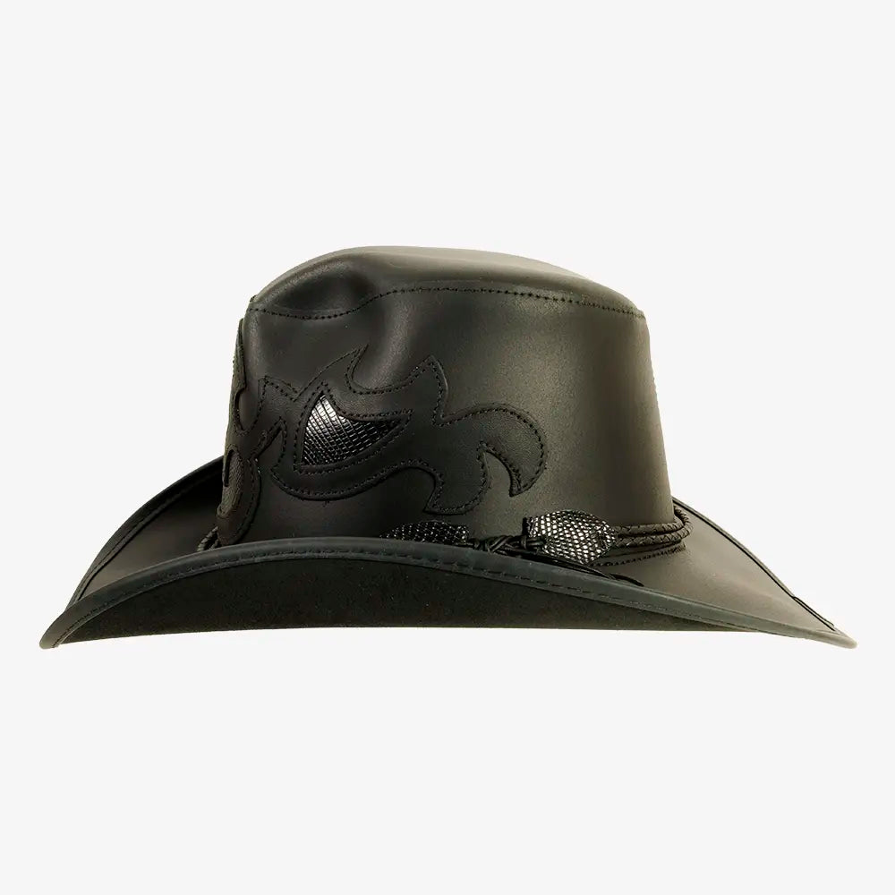 Renegade | Mens Pinch Front Curled Western Leather Cowboy Hat