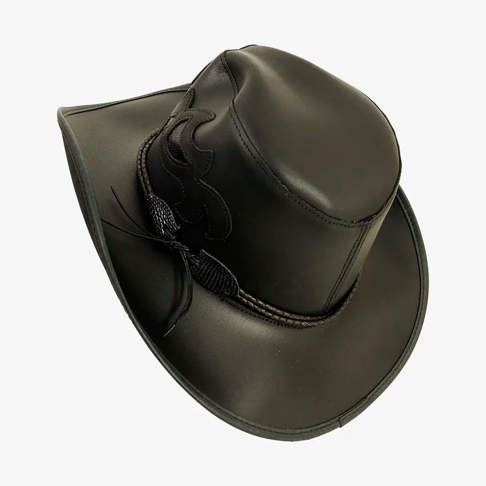 Renegade | Mens Pinch Front Curled Western Leather Cowboy Hat