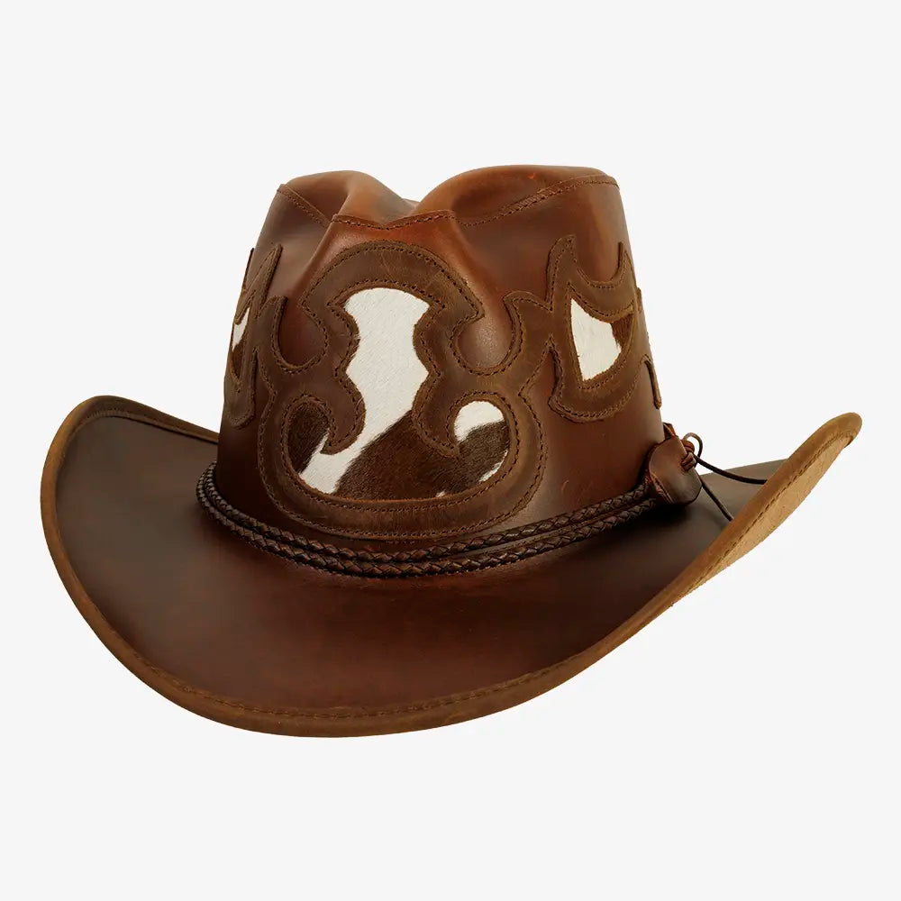 Renegade | Womens Pinch Front Curled Western Leather Cowgirl Hat