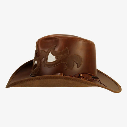 Renegade | Mens Pinch Front Curled Western Leather Cowboy Hat