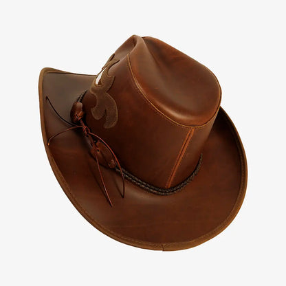 Renegade | Mens Pinch Front Curled Western Leather Cowboy Hat