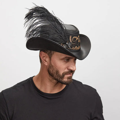 Reversible Ren | Mens Leather Festival Hat