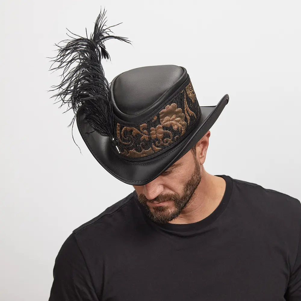 Reversible Ren | Mens Leather Festival Hat