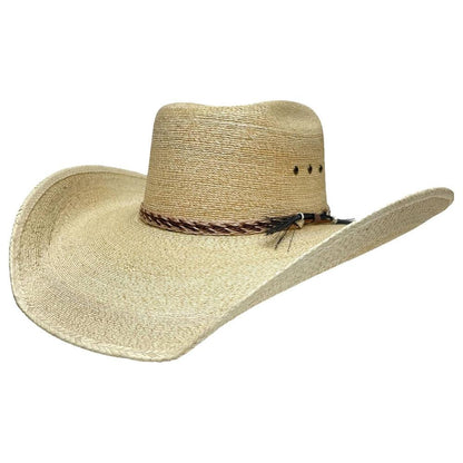 An angle view of a Roper Natural Straw Hat 