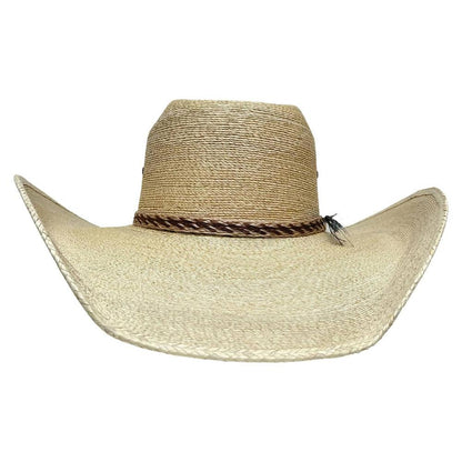 A front view of a Roper Natural Straw Hat