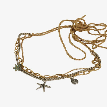 Roux | Gold and Silver Chain Twine Hat Band with Trinkets