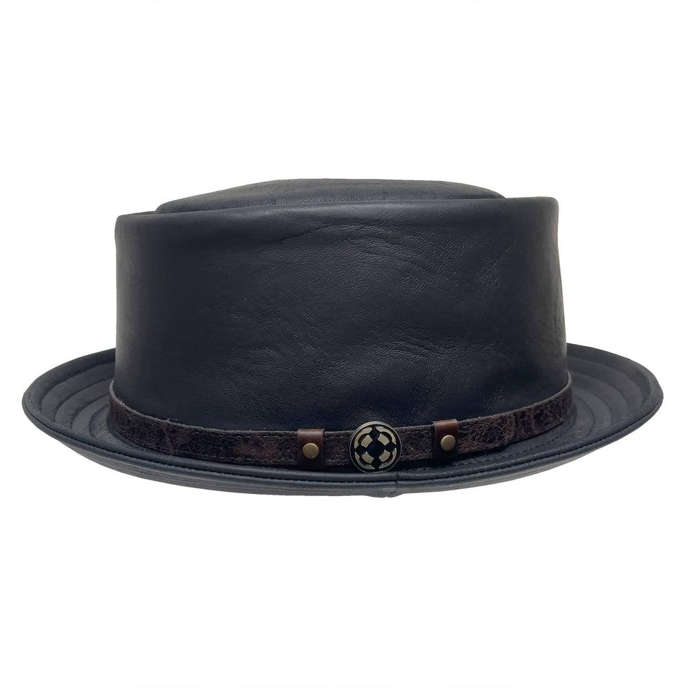 A side view of a rumble black side hat