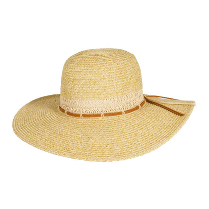 Santorini | Womens Paper Braid Round Crown Sun Hat Pre-Pack