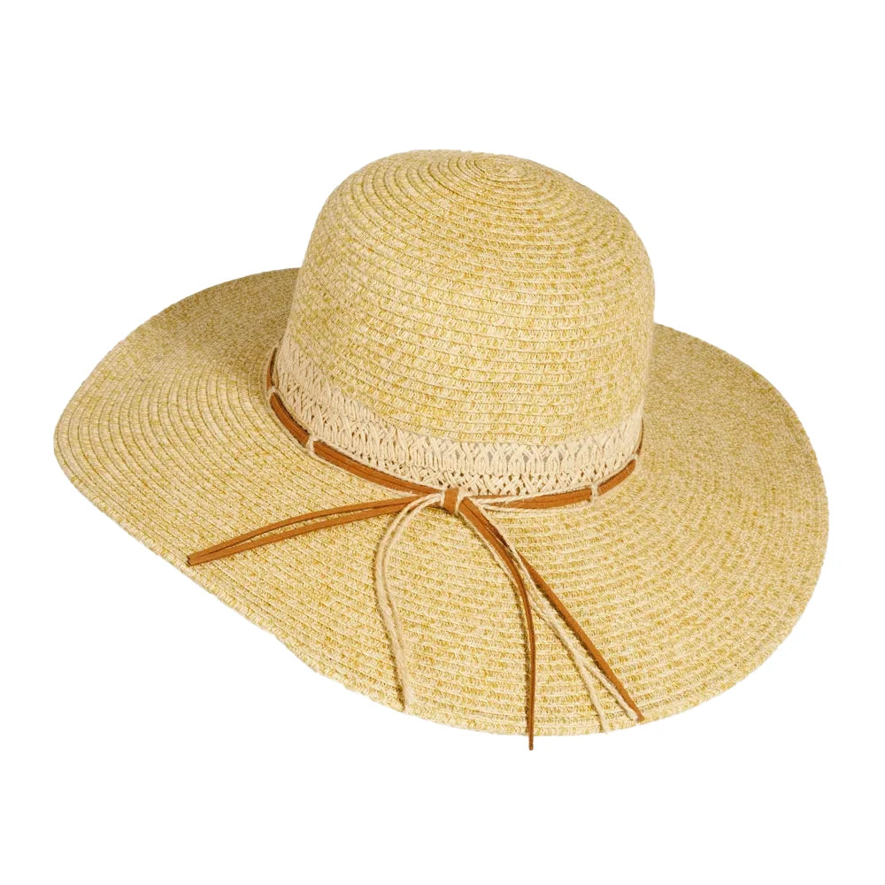 Santorini | Womens Paper Braid Round Crown Sun Hat Pre-Pack