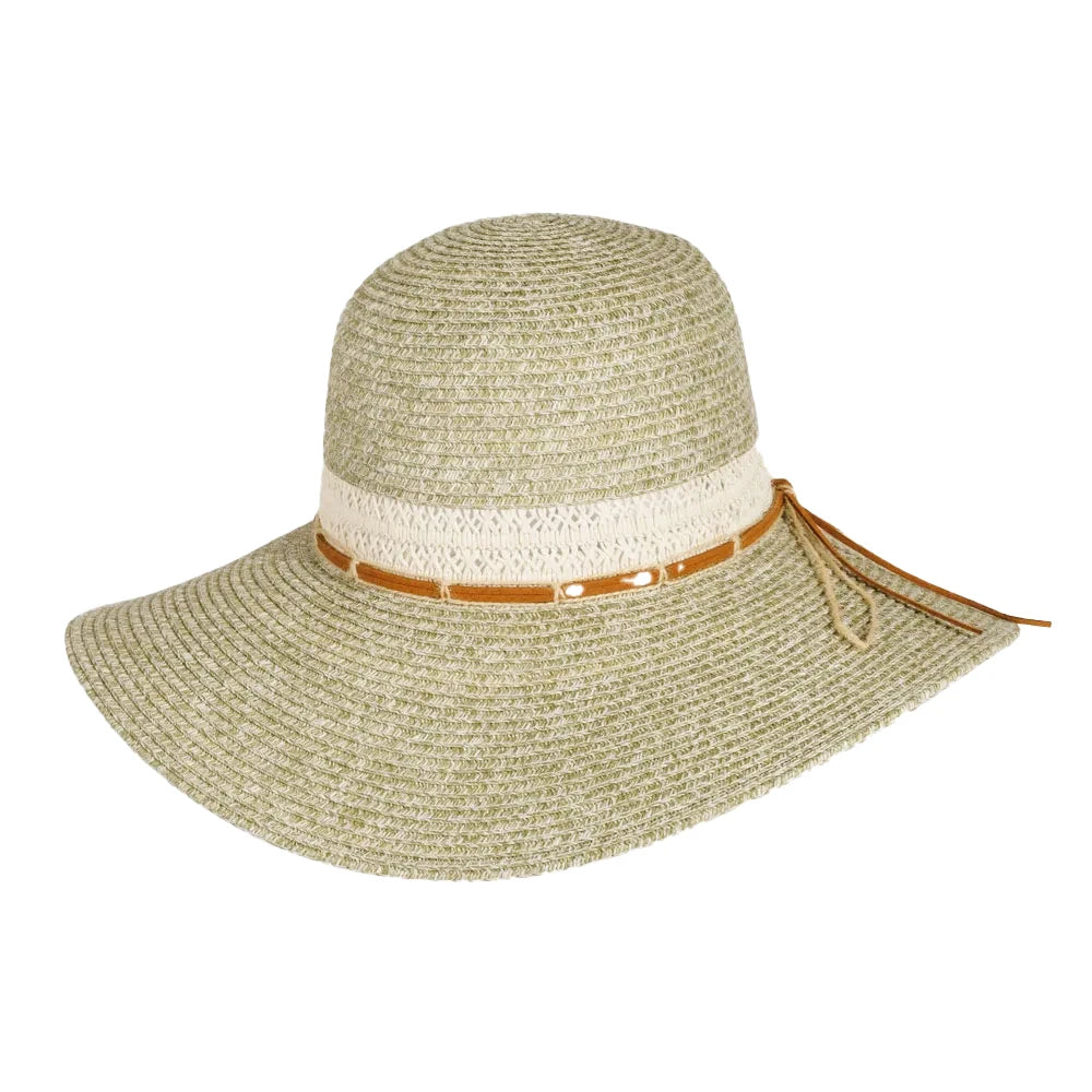 Santorini | Womens Paper Braid Round Crown Sun Hat Pre-Pack