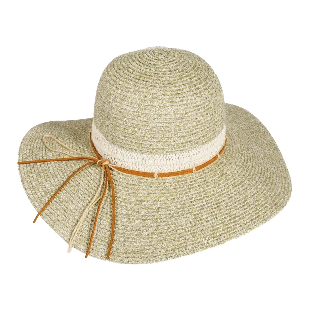 Santorini | Womens Paper Braid Round Crown Sun Hat Pre-Pack