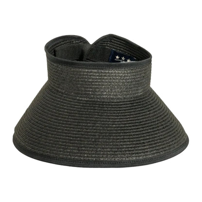 Sassy | Womens Paper Braid Roll Up Visor Sun Hat Pre-Pack