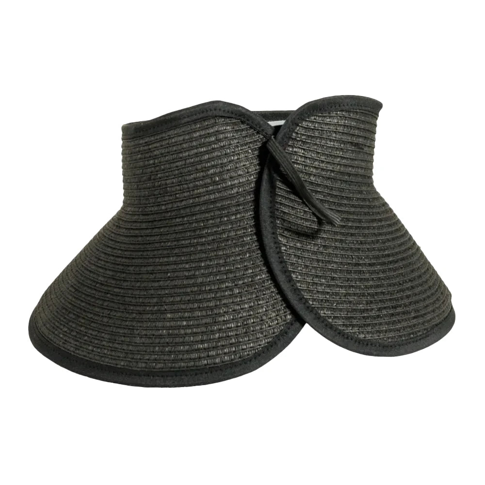 Sassy | Womens Paper Braid Roll Up Visor Sun Hat Pre-Pack