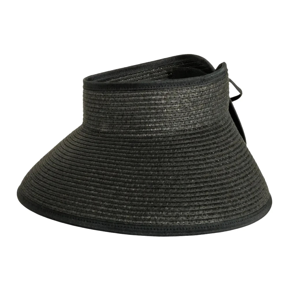 Sassy | Womens Paper Braid Roll Up Visor Sun Hat Pre-Pack