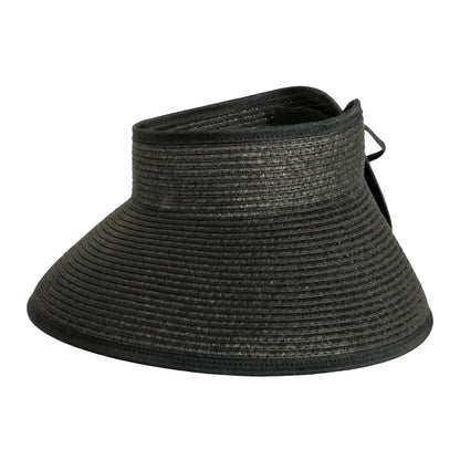 Sassy | Womens Paper Braid Roll Up Visor Sun Hat Pre-Pack