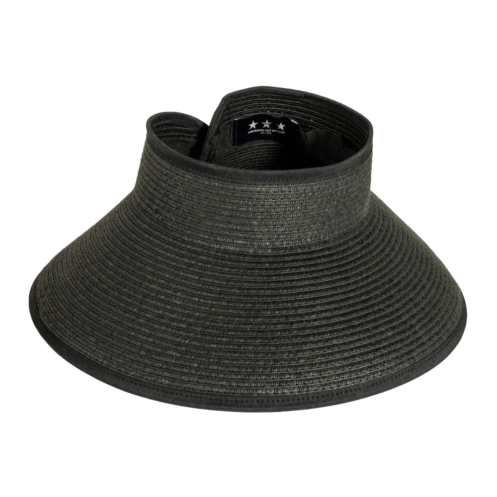 Sassy | Womens Paper Braid Roll Up Visor Sun Hat Pre-Pack