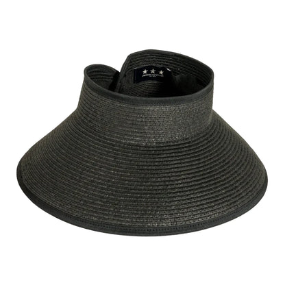 Sassy | Womens Paper Braid Roll Up Visor Sun Hat Pre-Pack