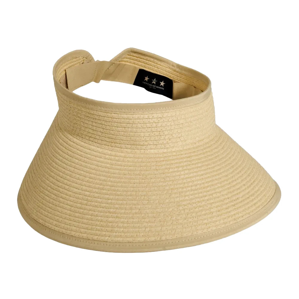 Sassy | Womens Paper Braid Roll Up Visor Sun Hat Pre-Pack